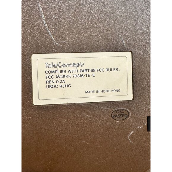 Vintage MCM TeleConcept Brown Push-Button Corded Telephone desk phone UNTESTED - Picture 2 of 10